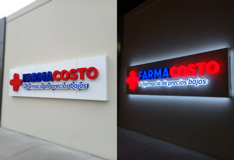 Rótulos tipo block iluminación